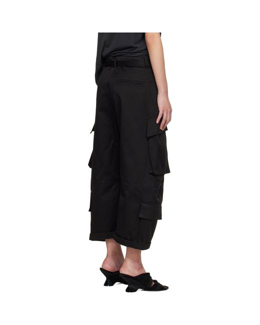 Acne Black Twill Cargo Trousers