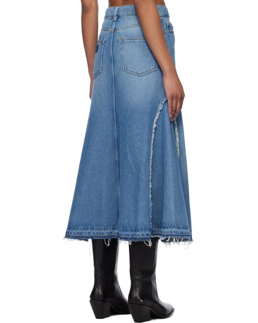 Ganni Blue Heavy Denim Midi Skirt