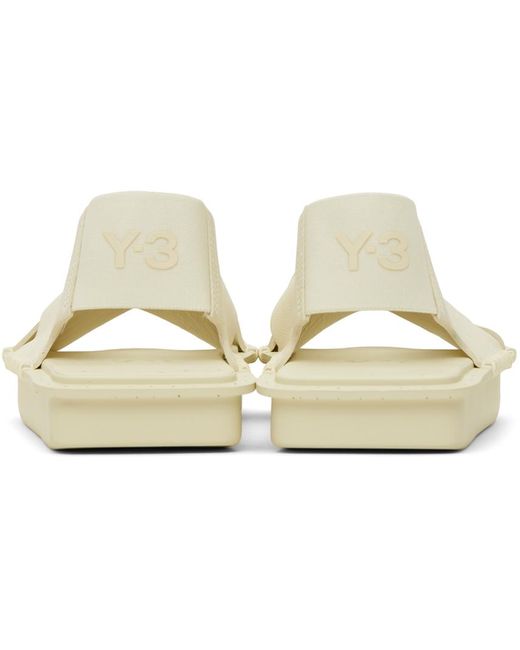 Sandales blanc cassé à logo Y-3 en coloris Black