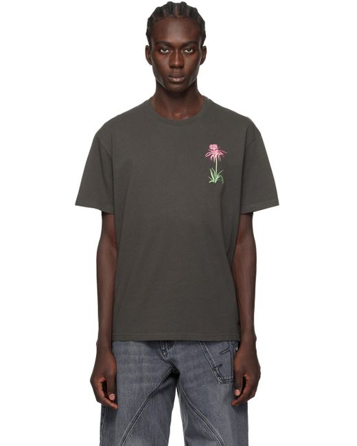 J.W. Anderson Black Gray Embroidered T-shirt for men