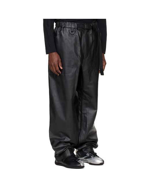 Y-3 Black Mercedes-Amg F1 Edition Racing Leather Pants for men