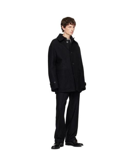 Moncler Black Wool Gloves for men