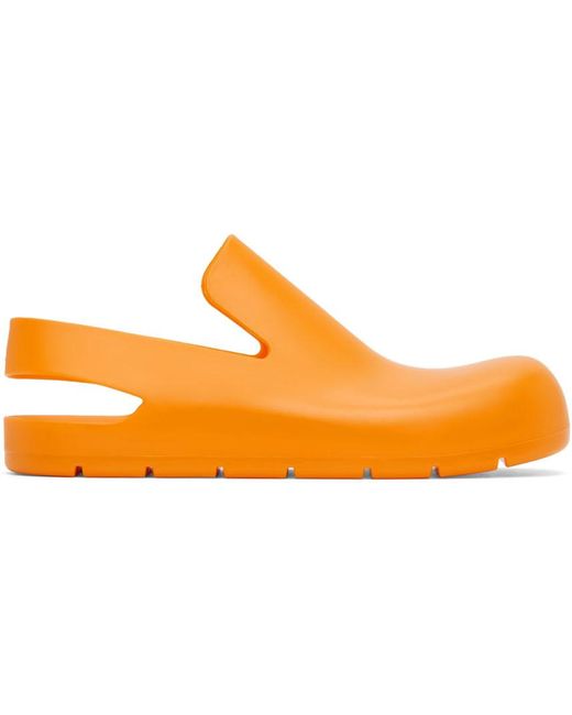 Bottega Veneta Black Orange Puddle Loafers