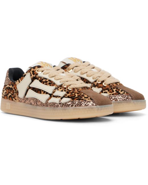 Amiri Black Tan Leopard Pacific Bones Sneakers