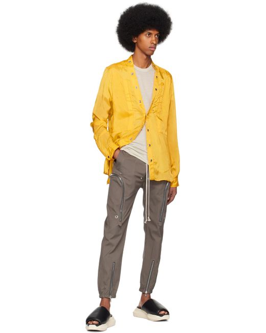 Rick Owens Orange Yellow Fogpocket Larry Shirt for men