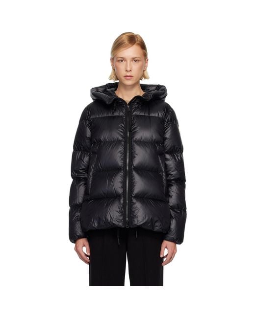 Moncler Black Serittes Hooded Short Down Jacket