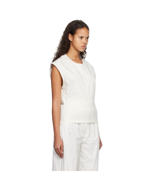 Subtle Le Nguyen White Scoop Neck Tank Top
