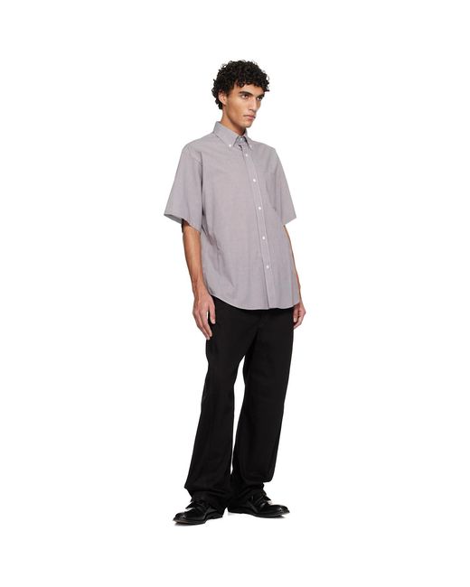 Hed Mayner Purple Short Sleeve Shirt for men