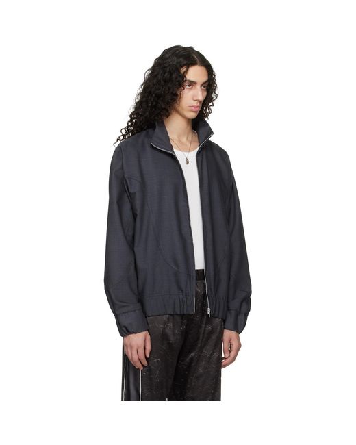 Serapis Black Wool Track Jacket for men