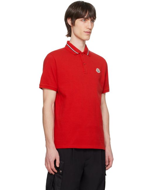Moncler Red Patch Polo for men