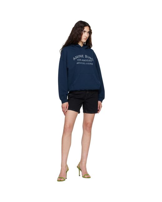 Anine Bing Blue Harvey 'Melrose' Stencil Hoodie