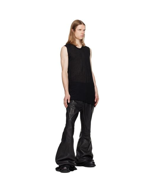 Rick Owens Black Tower Bolan Bootcut Leather Pants for men