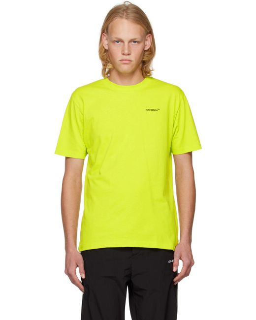 Off-White c/o Virgil Abloh Yellow Printed T-shirt for men