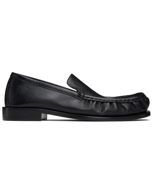 Dries Van Noten Black Leather Loafers for men