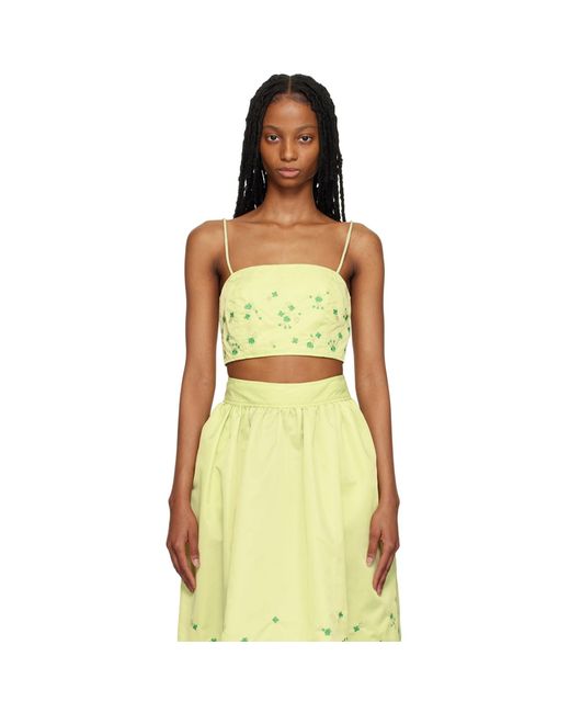 Ganni Orange Ssense Exclusive Green Camisole