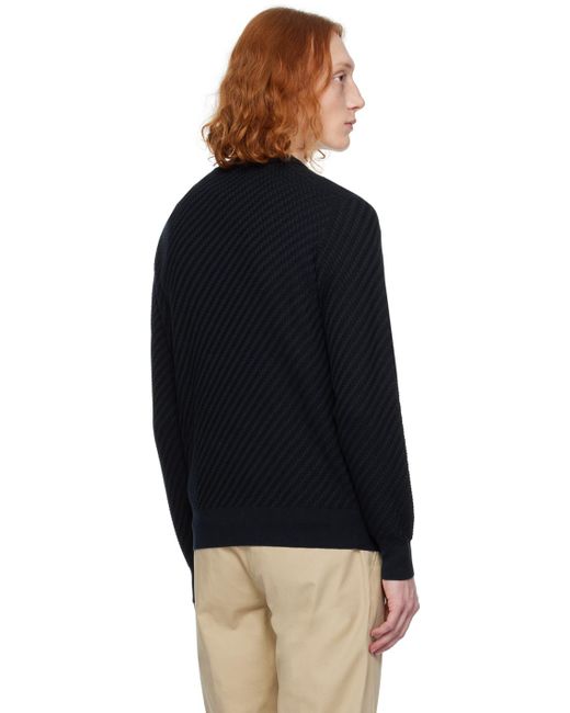 Brioni Black Trama Weave Sweater for men