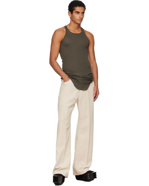 Rick Owens メンズ ブラック カーキ Concordians Basic リブタンク