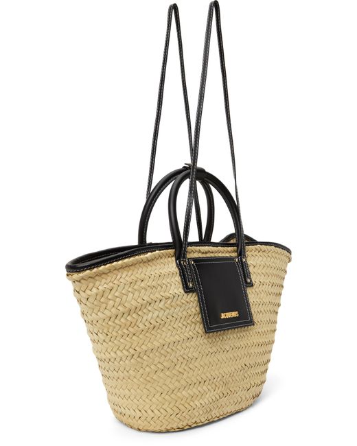Jacquemus ベージュ＆ブラック The Soli Basket かごトート Multicolor