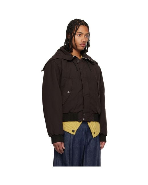 Dries Van Noten Black Garment-Dyed Jacket for men