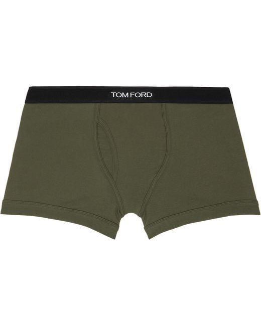 Tom Ford Green Two-Pack Cotton Boxer Briefs for men