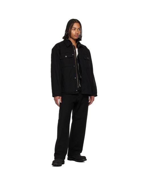 (w)taps Black Canvas Trousers for men