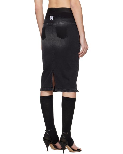 Jupe Crayon Midi Noire En Denim À Taille De Style Boxer PROTOTYPES en coloris Black