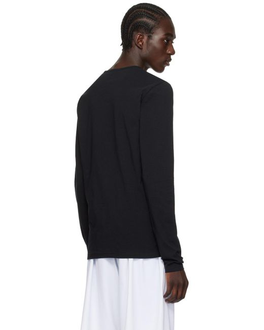 T-shirt à manches longues noir à méduse Versace pour homme en coloris Black