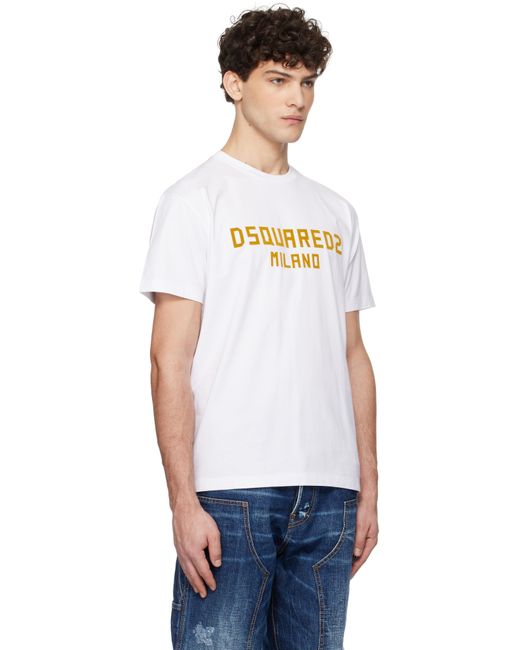 メンズ DSquared² ホワイト Cool Fit Milano Tシャツ White