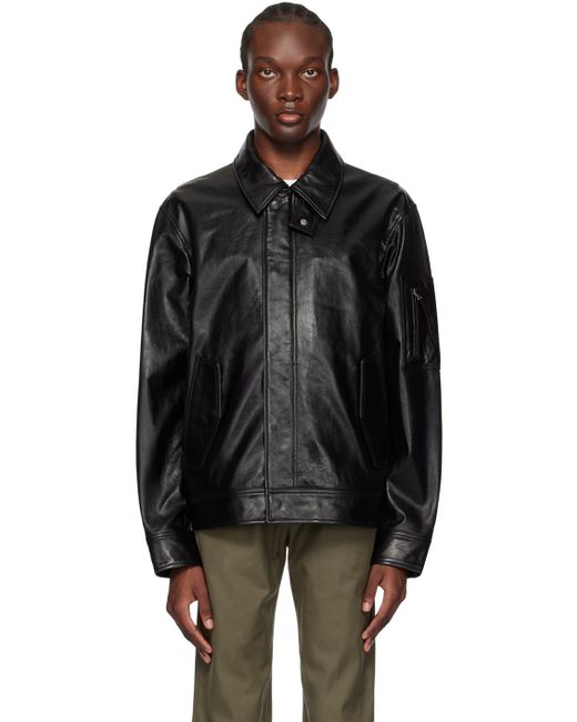 Helmut Lang Black Flight Leather Jacket for men
