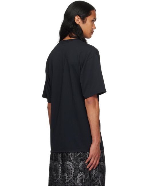 Needles Black Embroide T-shirt for men