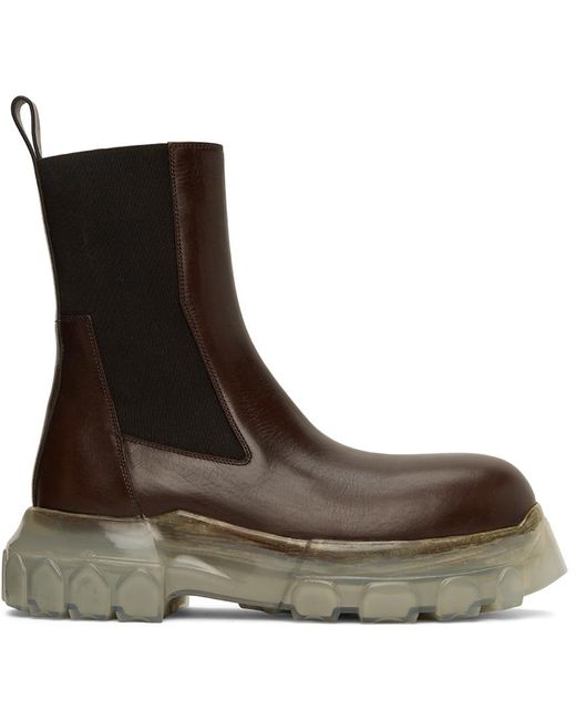 Rick Owens Burgundy Beatle Bozo Tractor Boots in Brown for Men - Lyst
