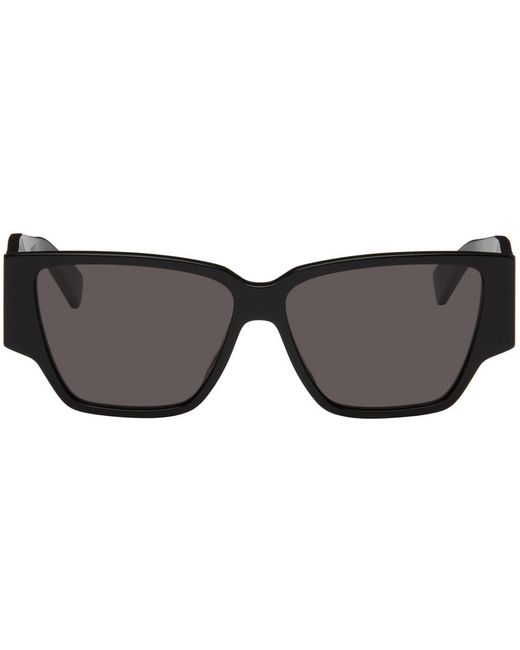 Bottega Veneta Black Bold Triangle Stud Squared Sunglasses