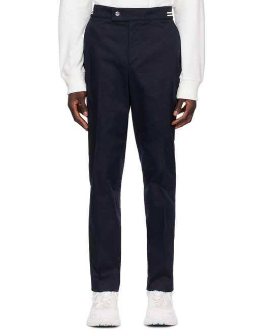 Moncler Blue Navy Striped Trousers for men