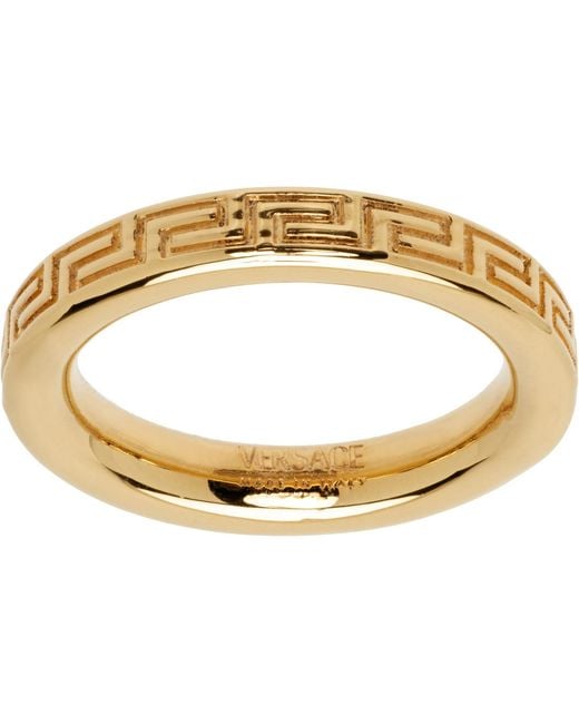 Versace Metallic Greca Ring for men