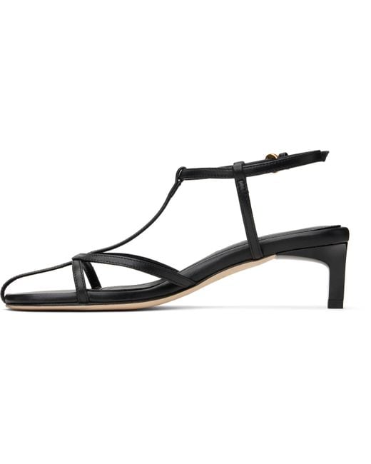 Dear Frances Black Tee Heeled Sandals