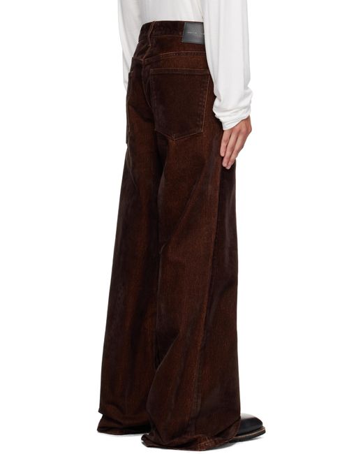 メンズ Cout de la Liberte ブラウン Victor スエード ツイル ワイドパンツ Brown