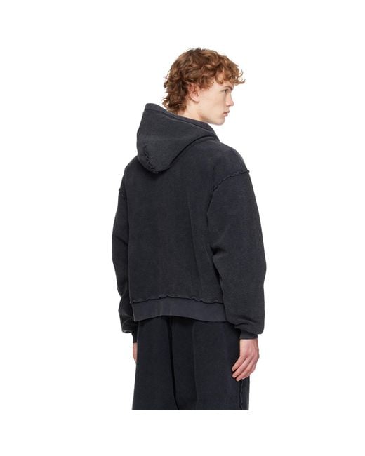 Balenciaga Blue 3B Sports Icon Inside-Out Zip-Up Hoodie for men