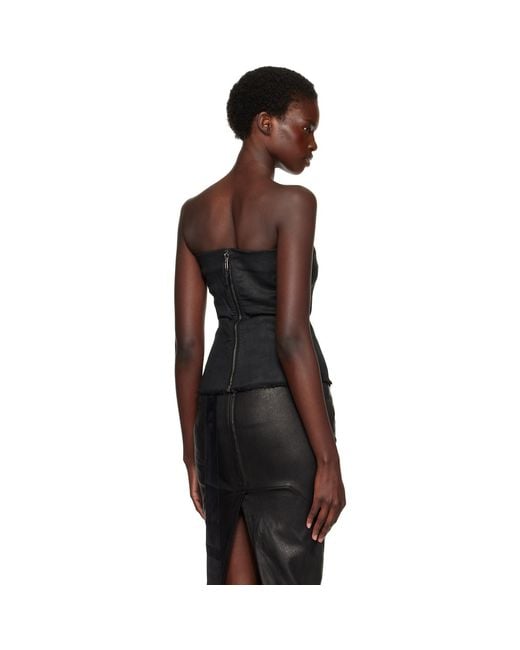 Rick Owens Black Tower Washed Denim Tube Top