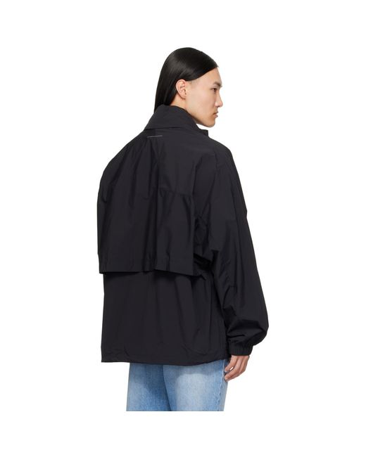 MM6 by Maison Margiela Black Nylon Zip Jacket for men