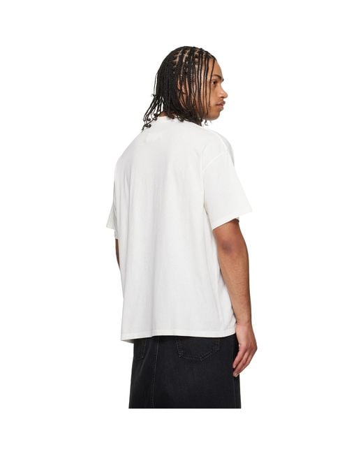 Maison Margiela White Off- Floral Logo T-Shirt for men