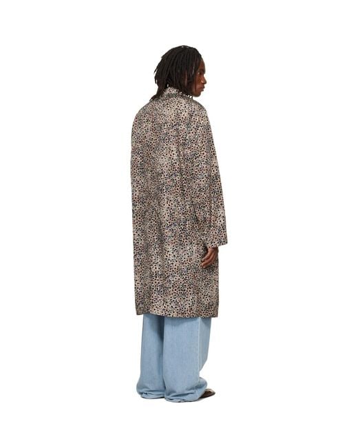 Dries Van Noten Gray Printed Coat for men
