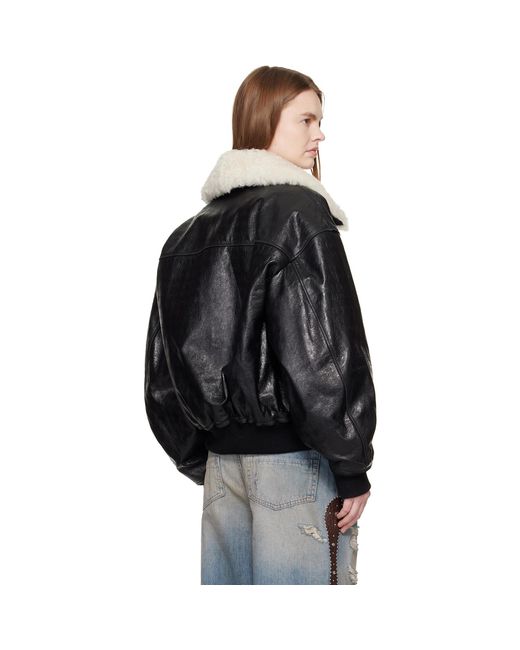 Amiri Black Ma Quad Leather Bomber Jacket