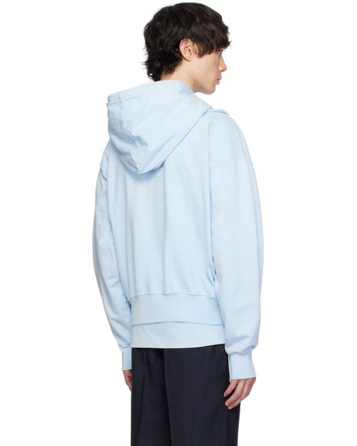Pull à capuche 'le sweater camargue zippé' bleu Jacquemus pour homme en coloris Blue