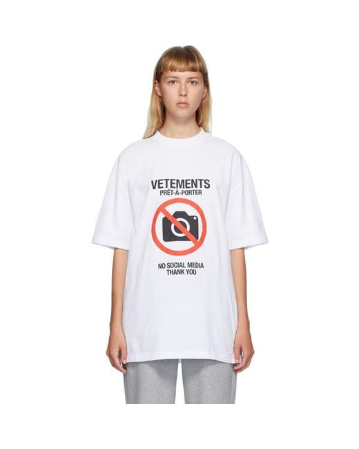 Vetements White Anti-social T-shirt