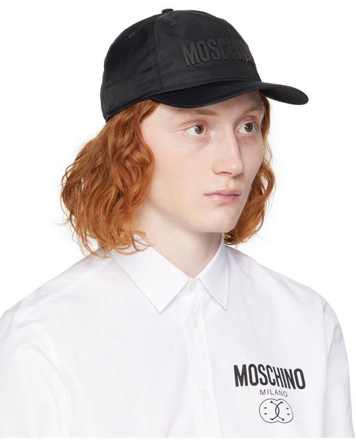 Moschino White Black Logo Cap for men