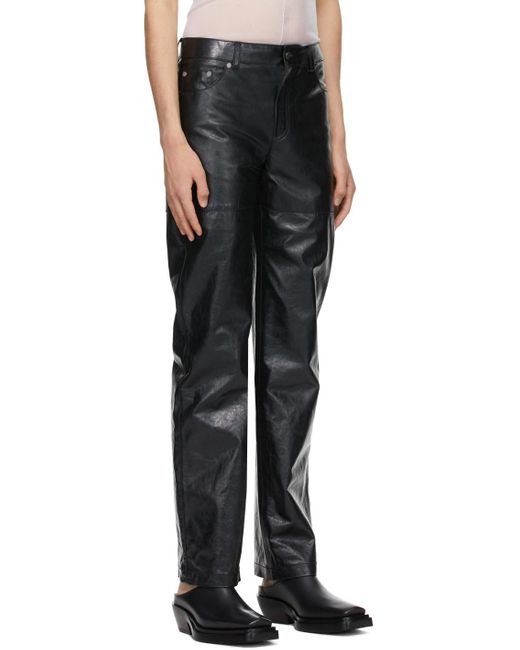 Peter Do Leather Pants in Black for Men 