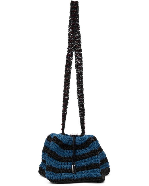 Kiko Kostadinov Blue & Black Large Orion Crochet Bag | Lyst Australia