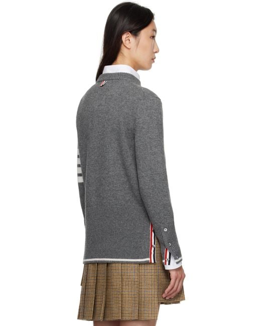 Thom Browne Black Fine Merino Intarsia Geese 4-Bar Sweater