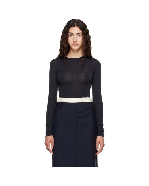 Rohe Black Fine Merino Long Sleeve T-Shirt