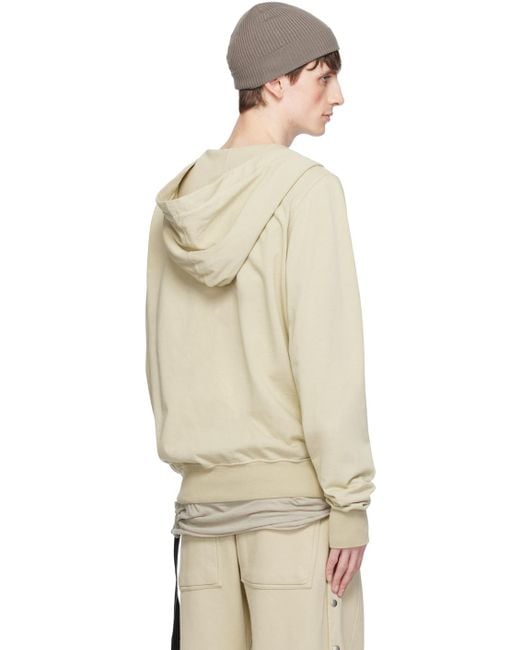 Rick Owens Natural Off- Pullover Hoodie for men